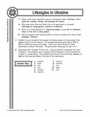 Lifestyles in Ukraine Grades 3-5