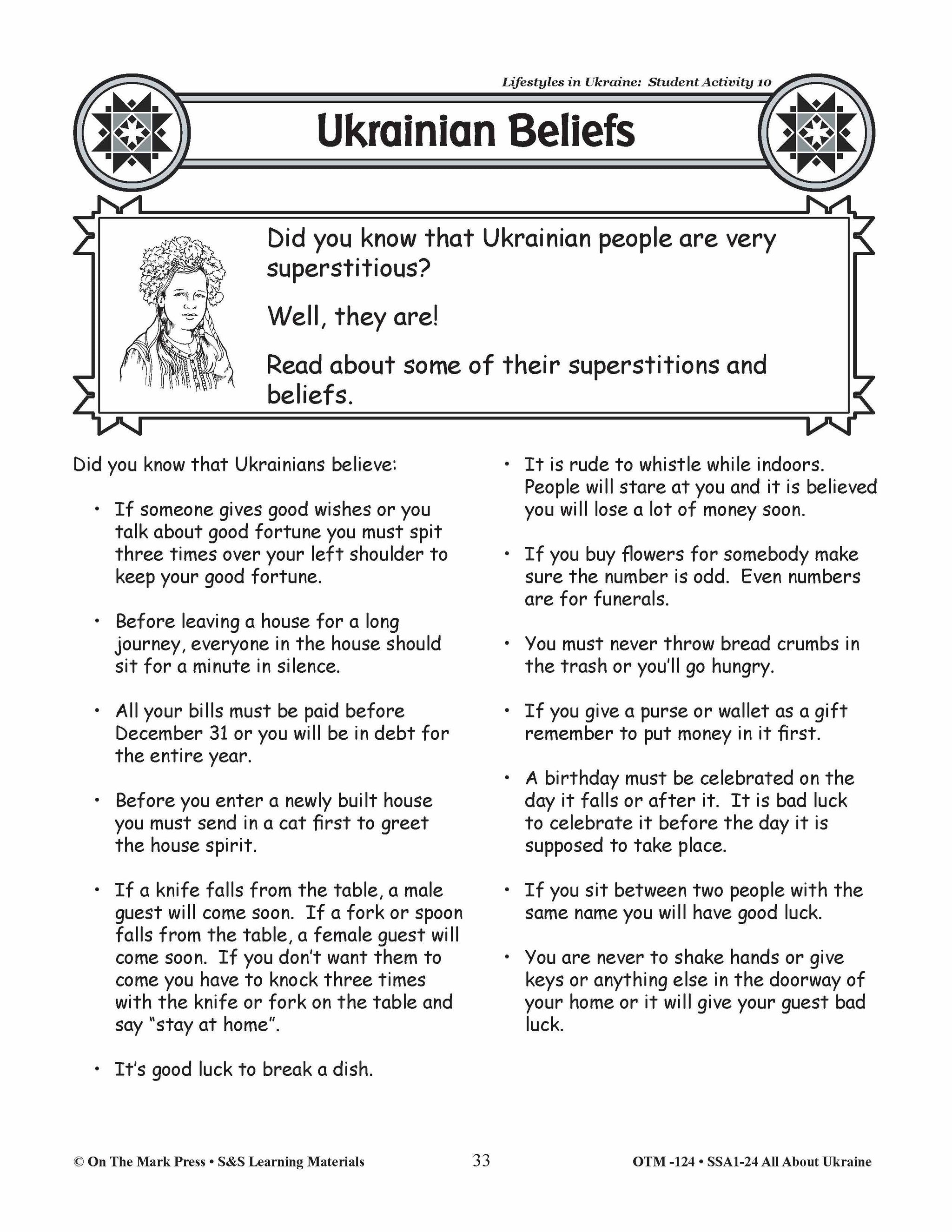 Lifestyles in Ukraine Grades 3-5