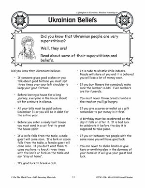 Lifestyles in Ukraine Grades 3-5