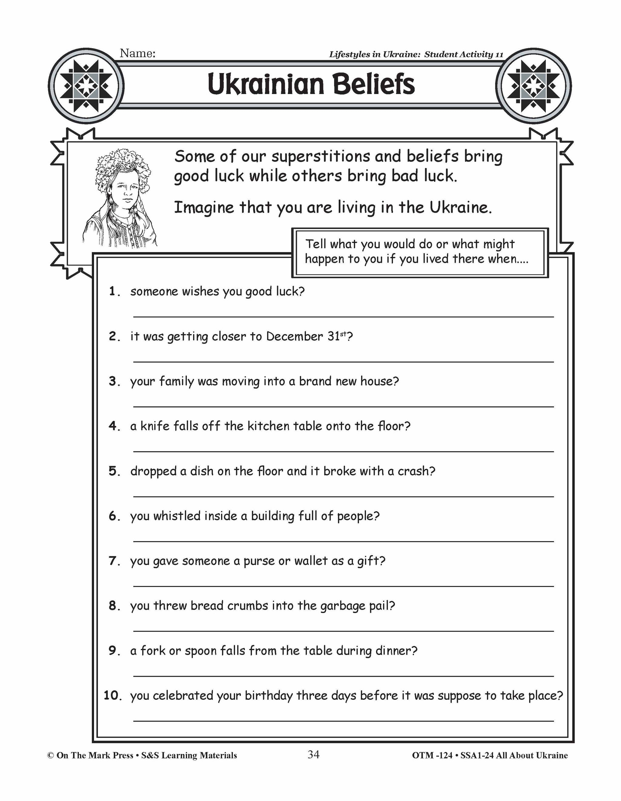 Lifestyles in Ukraine Grades 3-5