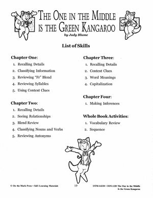 The One in the Middle is the Green Kangaroo Lit Link/Novel Study Grades 1-3
