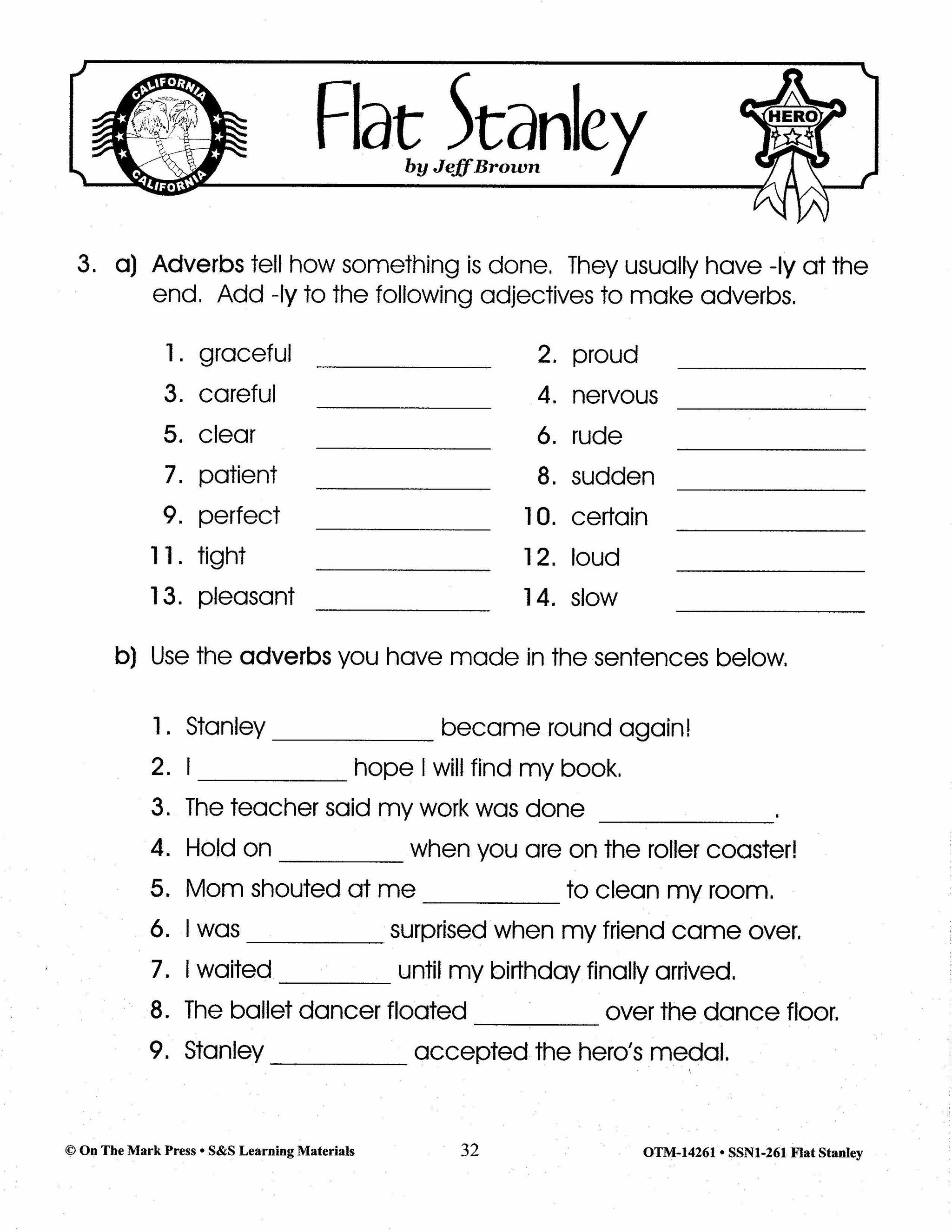 Flat Stanley, by Jeff Brown Lit Link/Novel Study Grades 1-3