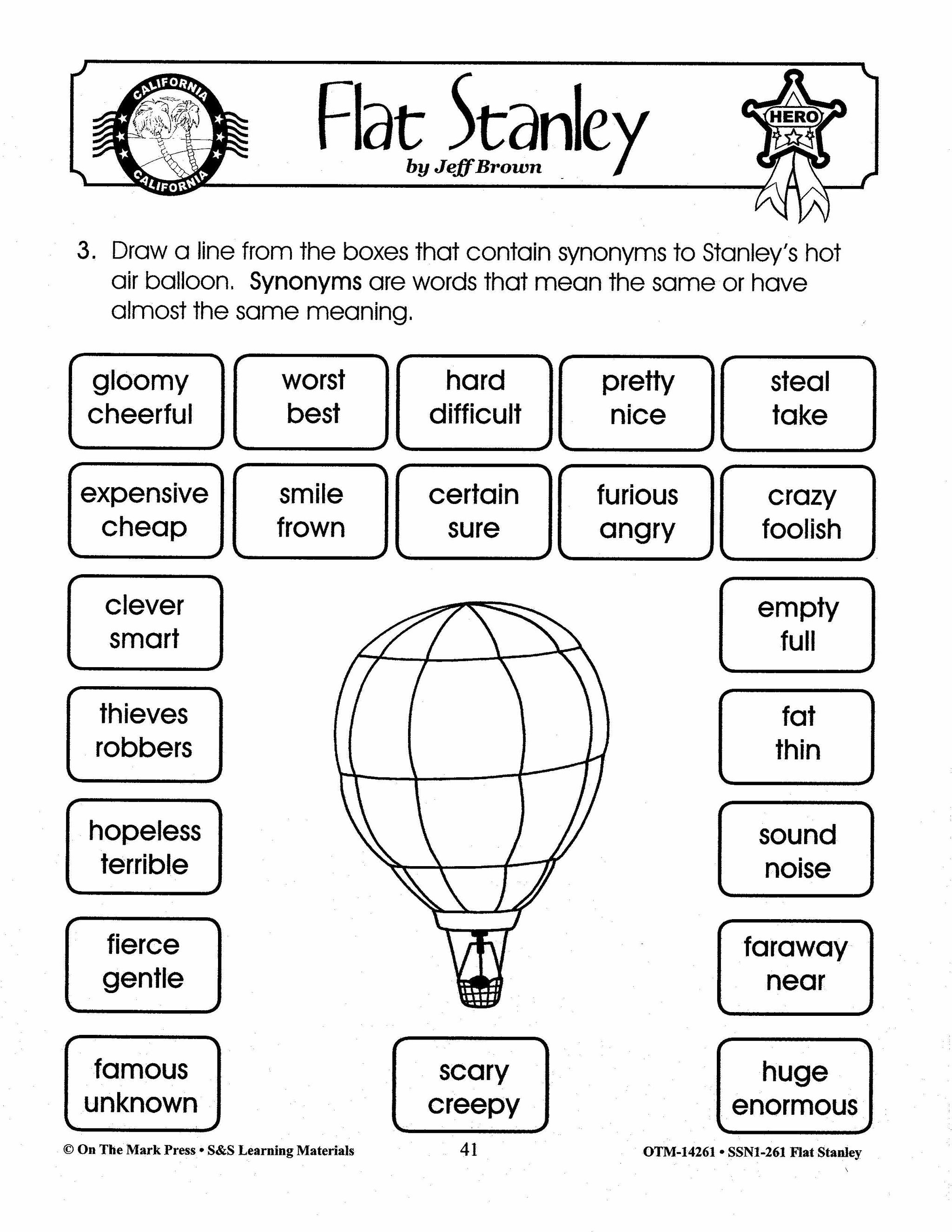 Flat Stanley, by Jeff Brown Lit Link/Novel Study Grades 1-3