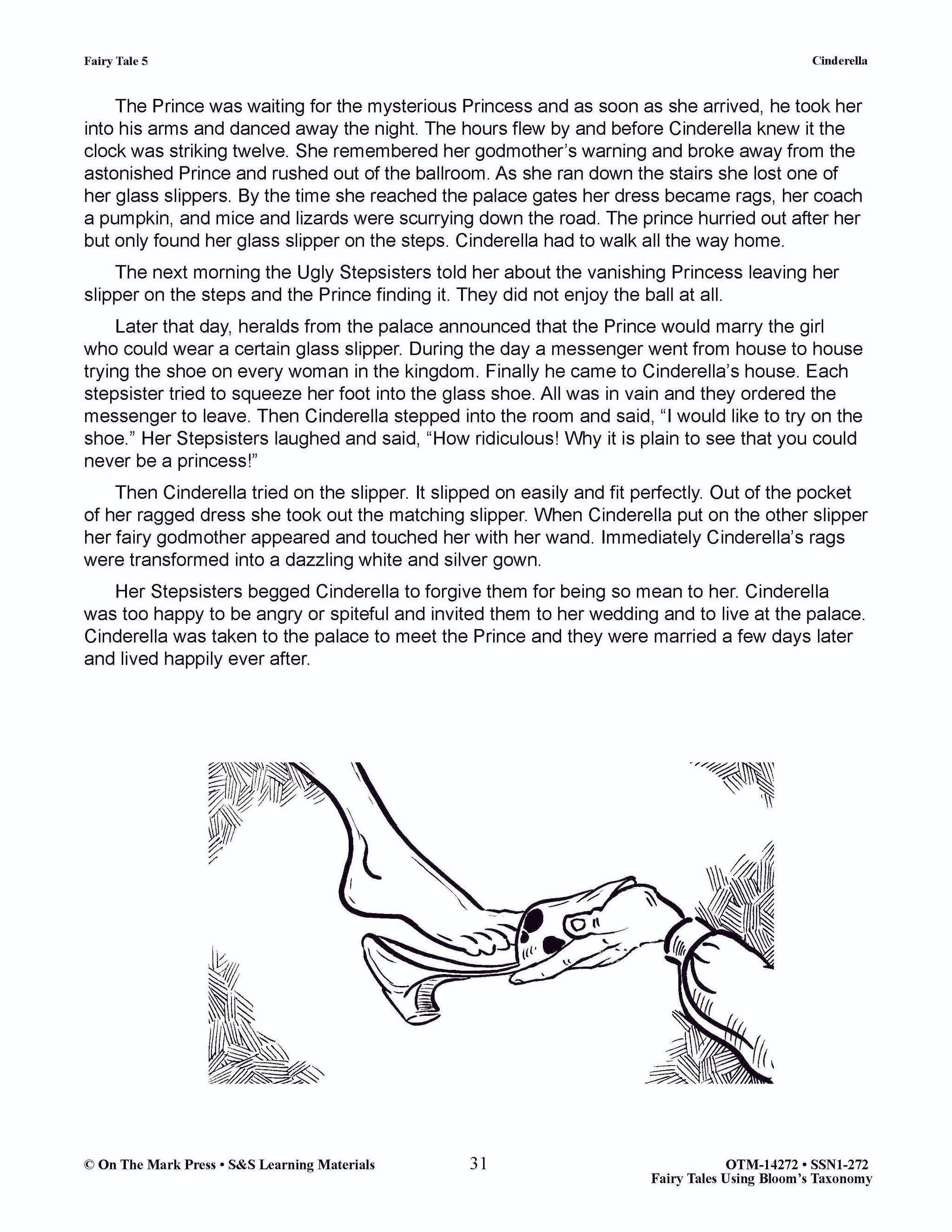 Cinderella Fairy Tale Using Bloom's Taxonomy Grades 3-5