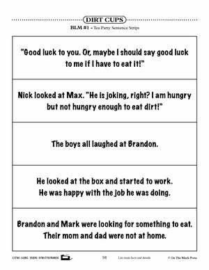 Dirt Cups (Fiction - Social Network Style) Reading Level 2.9