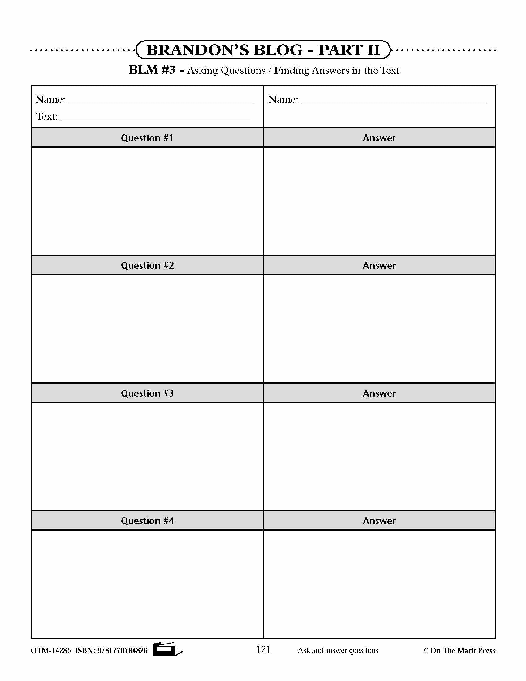 Brandon's Blog - Part II Gr. 4+ (Fiction - Recount Writing) Reading Level 1.7