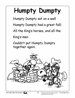 Humpty Dumpty Literacy Building  Aligned To Common Core Gr. PK-K