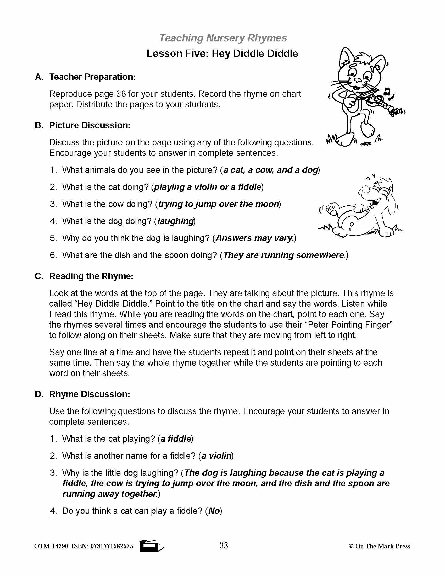 Hey Diddle Diddle Literacy Building Aligned To Common Core PK-K