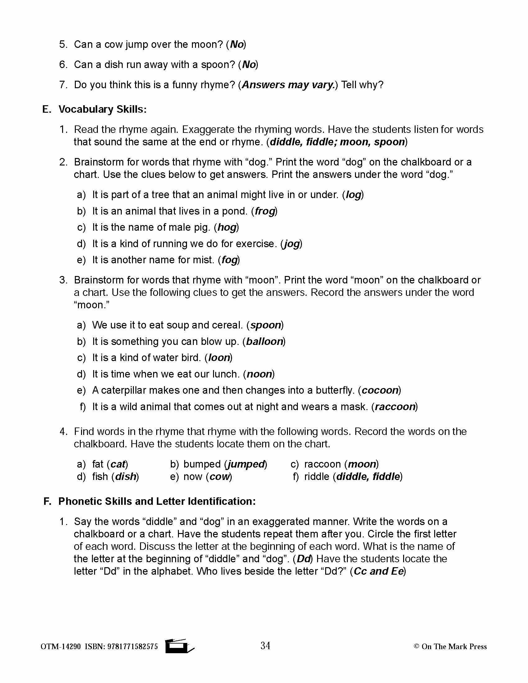 Hey Diddle Diddle Literacy Building Aligned To Common Core PK-K