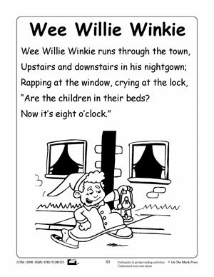 Wee Willie Winkie Literacy Building Aligned To Common Core PK-K