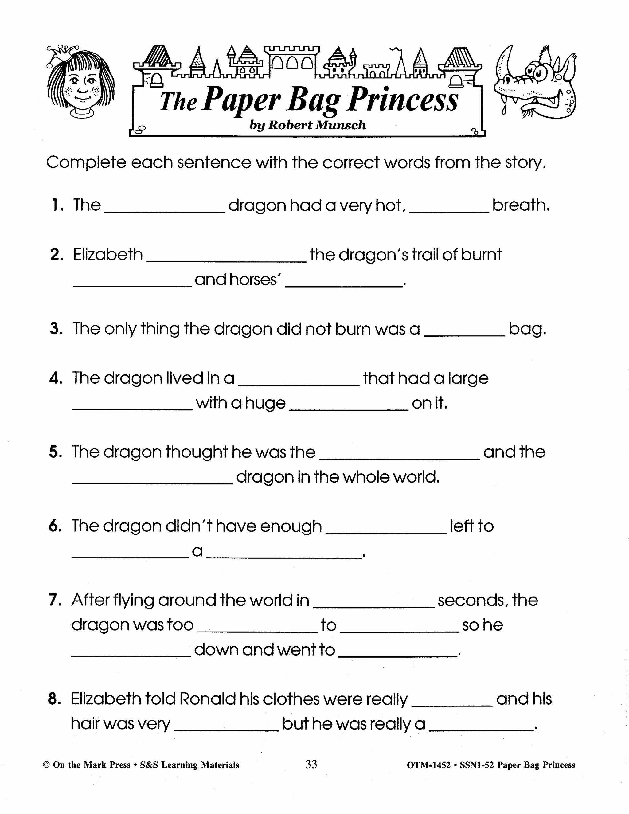 Paper Bag Princess Lit Link/Novel Study Grades 1-3