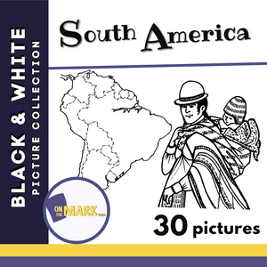 South America Black & White Picture Collection Grades 2-8