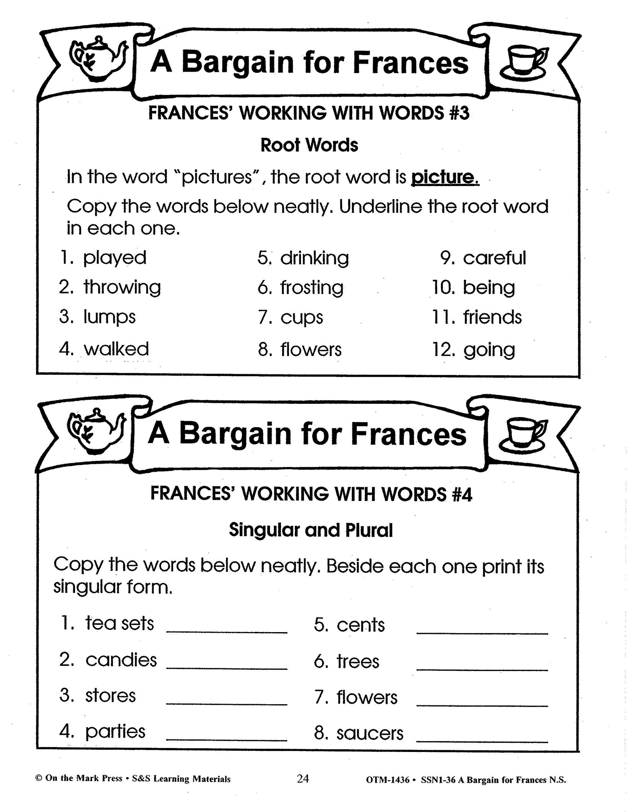 Frances: 6 Lit Link/Novel Study Bundle! Grades 1-3