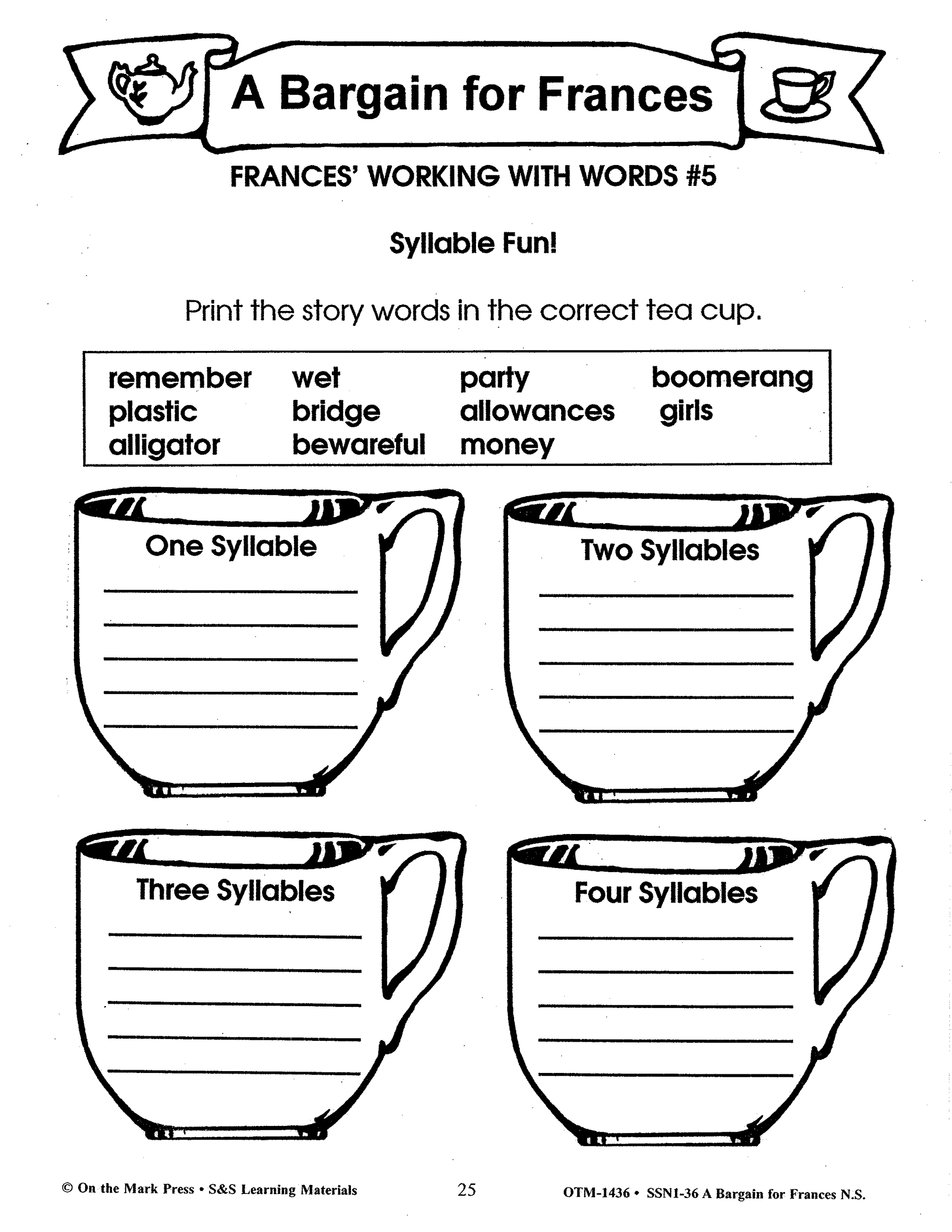 Frances: 6 Lit Link/Novel Study Bundle! Grades 1-3