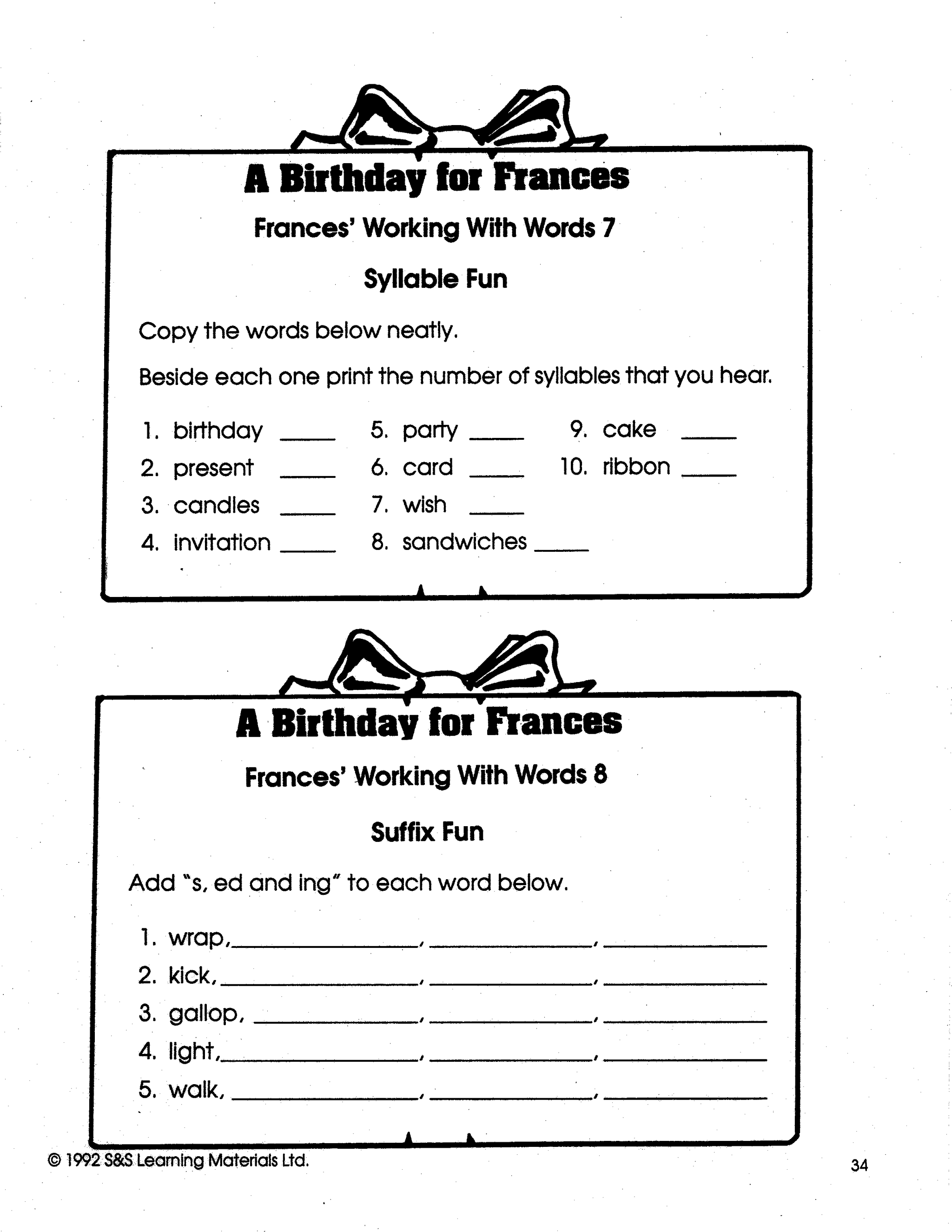 Frances: 6 Lit Link/Novel Study Bundle! Grades 1-3