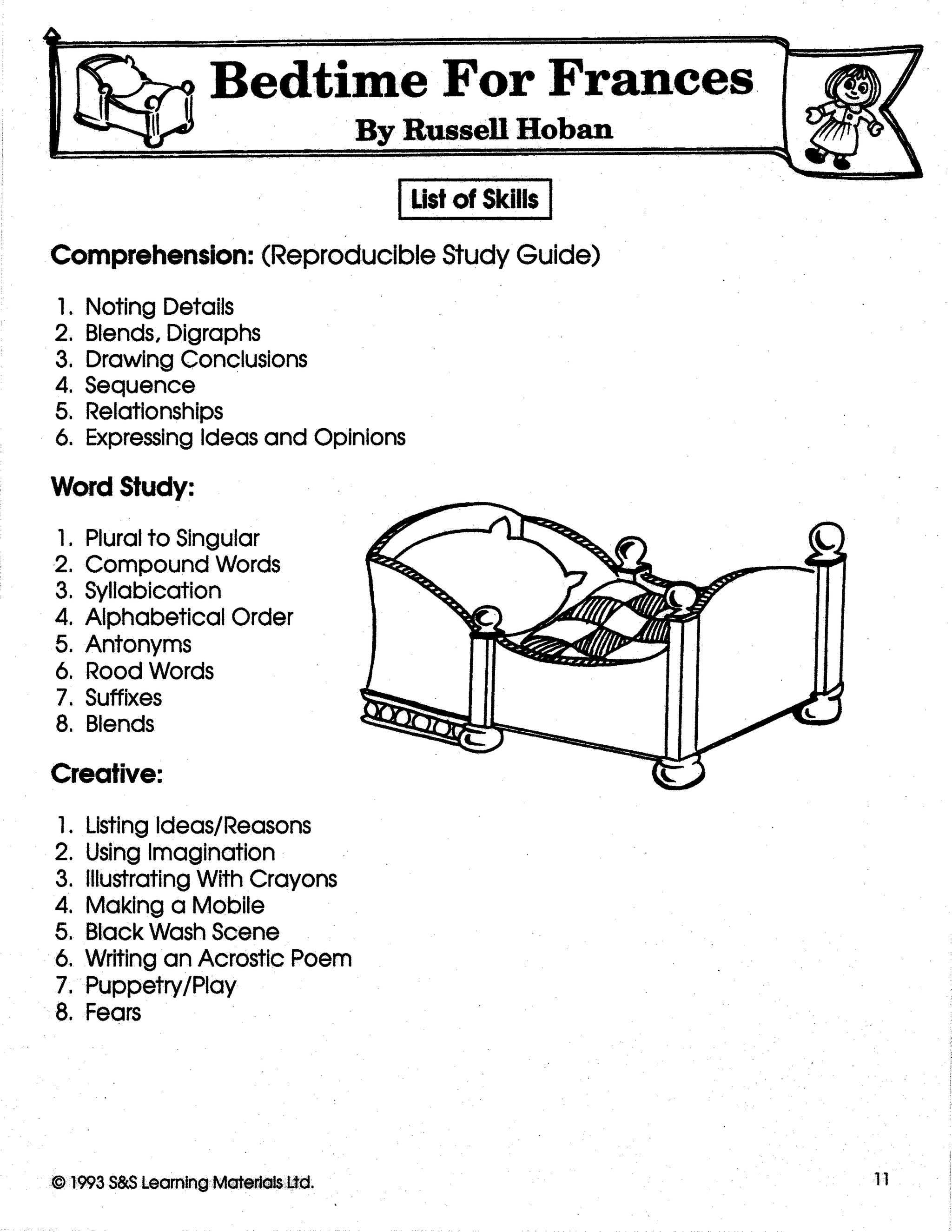 Frances: 6 Lit Link/Novel Study Bundle! Grades 1-3