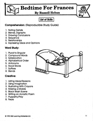 Frances: 6 Lit Link/Novel Study Bundle! Grades 1-3