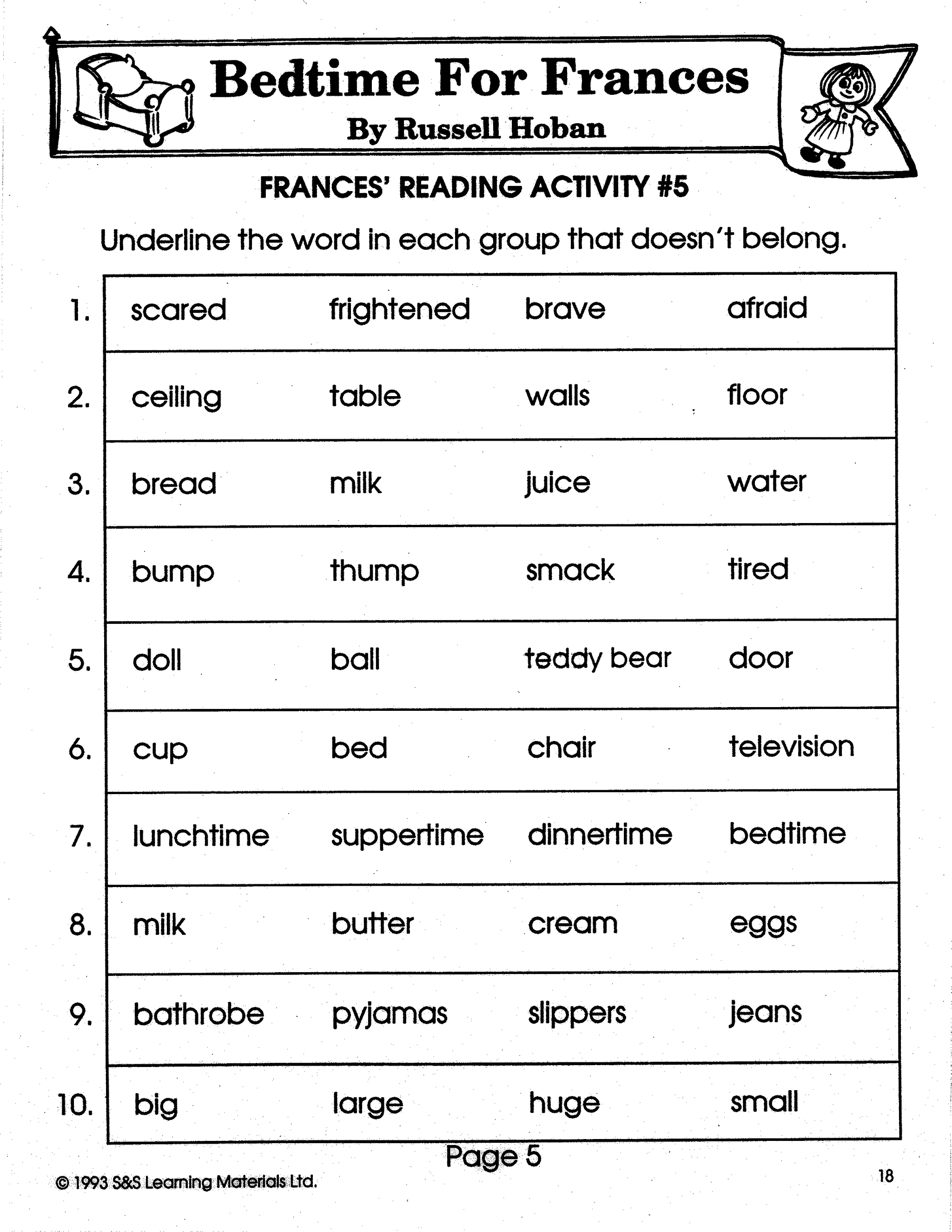 Frances: 6 Lit Link/Novel Study Bundle! Grades 1-3