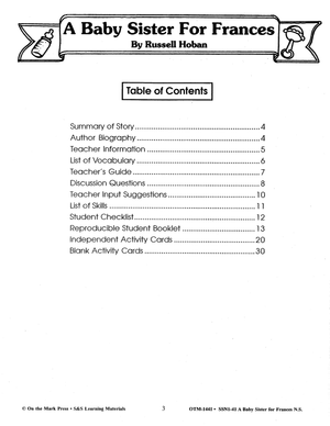 Frances: 6 Lit Link/Novel Study Bundle! Grades 1-3