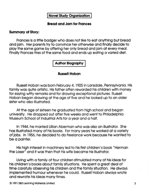 Frances: 6 Lit Link/Novel Study Bundle! Grades 1-3