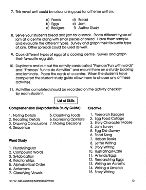 Frances: 6 Lit Link/Novel Study Bundle! Grades 1-3