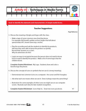 Techniques in Media Form Lesson Plan  - Grades K-1 Aligned to Common Core