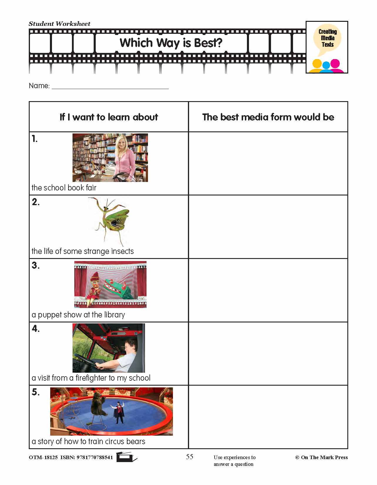 Appropriate Forms of Media Text Lesson Plan  - Aligned to Common Core Gr K-1