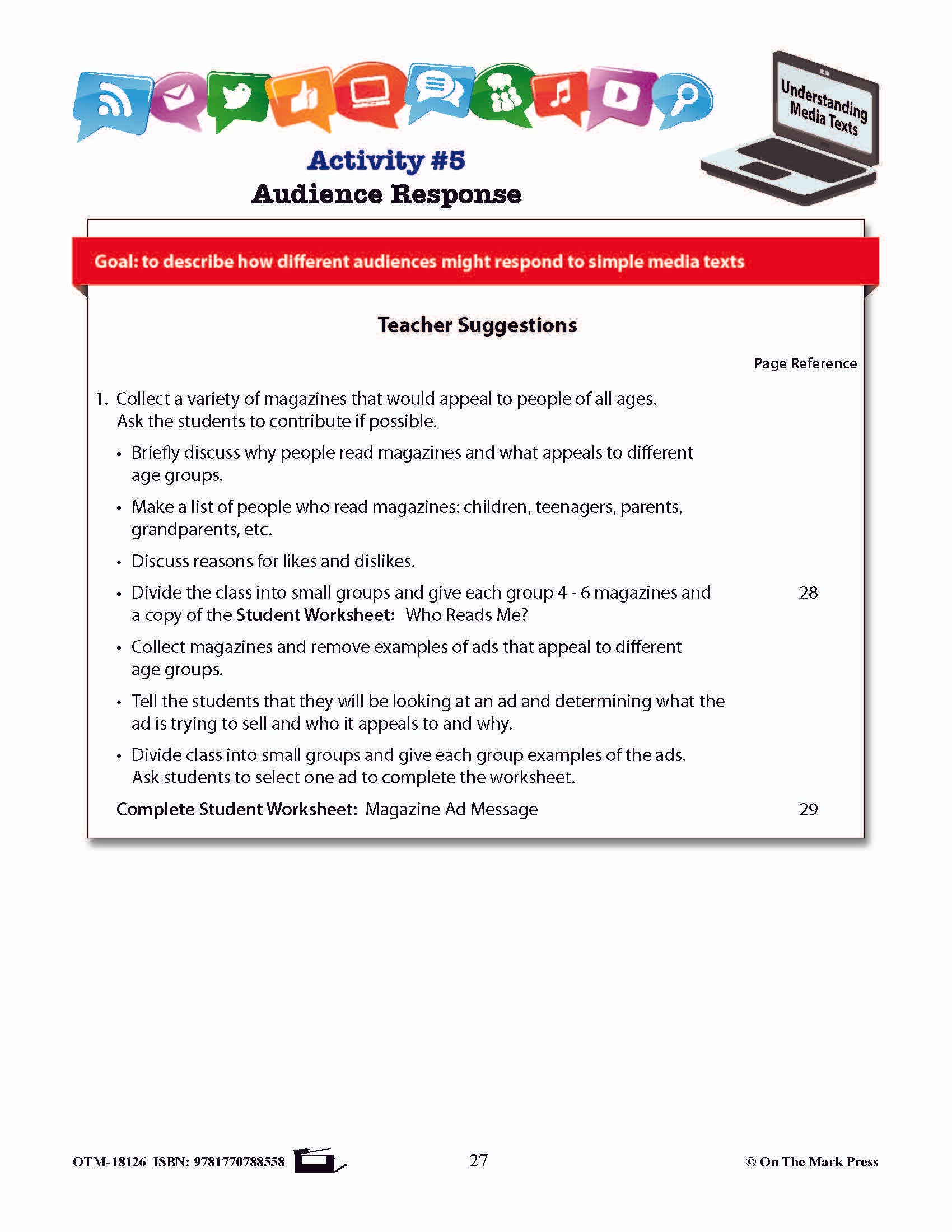 Audience Response Lesson Plan Grades 2-3 - Aligned to Common Core