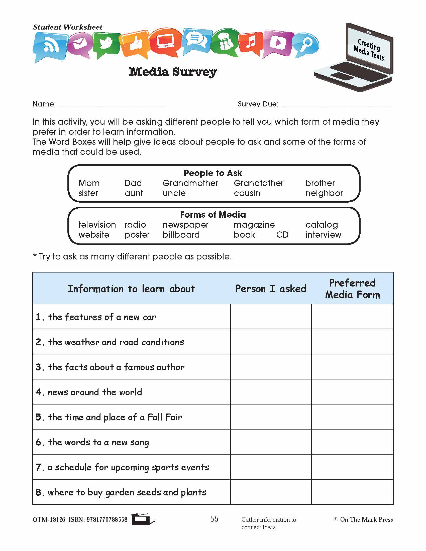 Appropriate Forms of Media Texts Lesson Plan Grades 2-3 - Aligned to Common Core