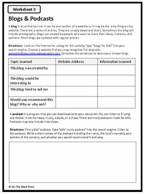 Digital Media Activities and Worksheets Gr. 4-6  Aligned To Common Core