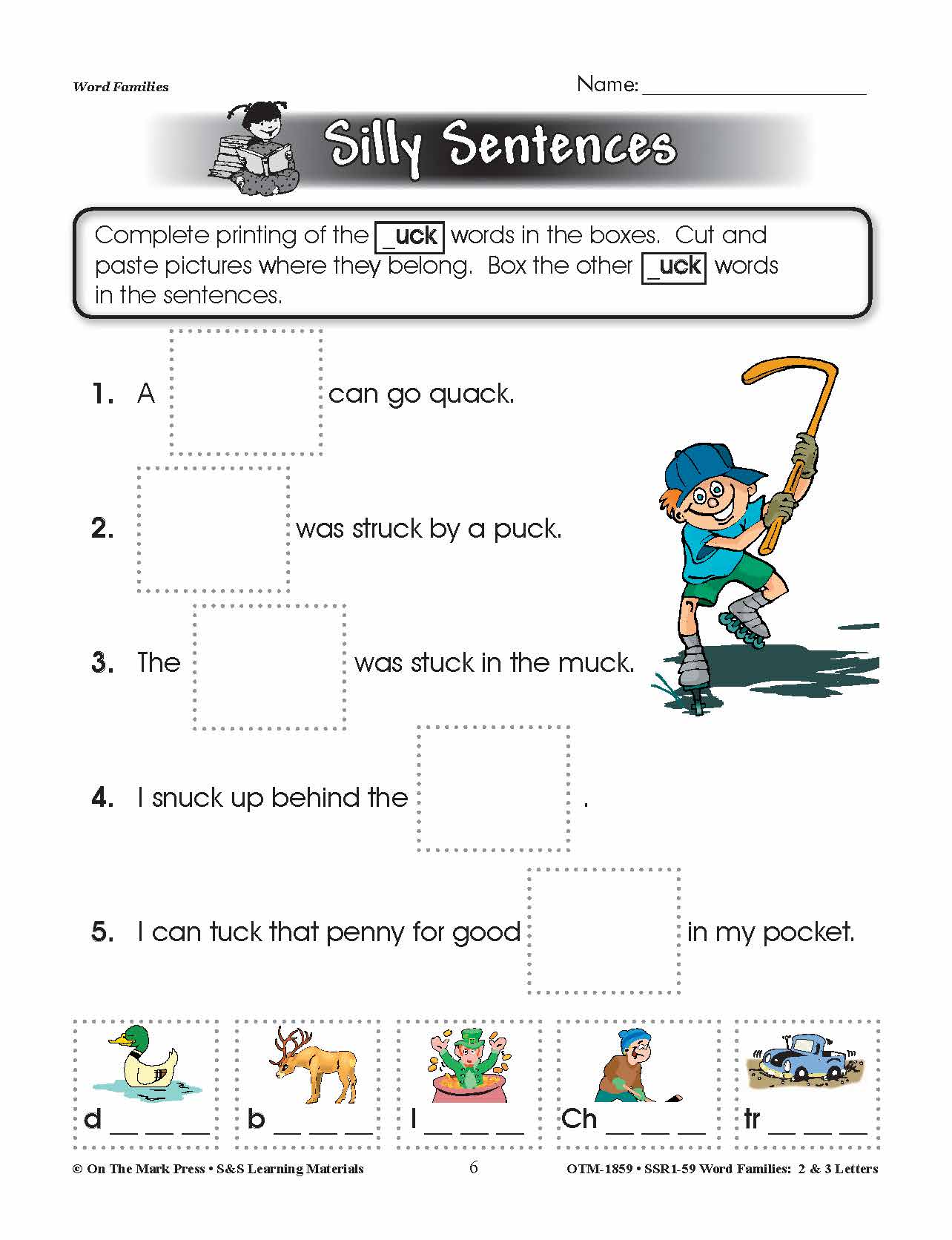 The _uck Word Family Worksheets Grades 1-3