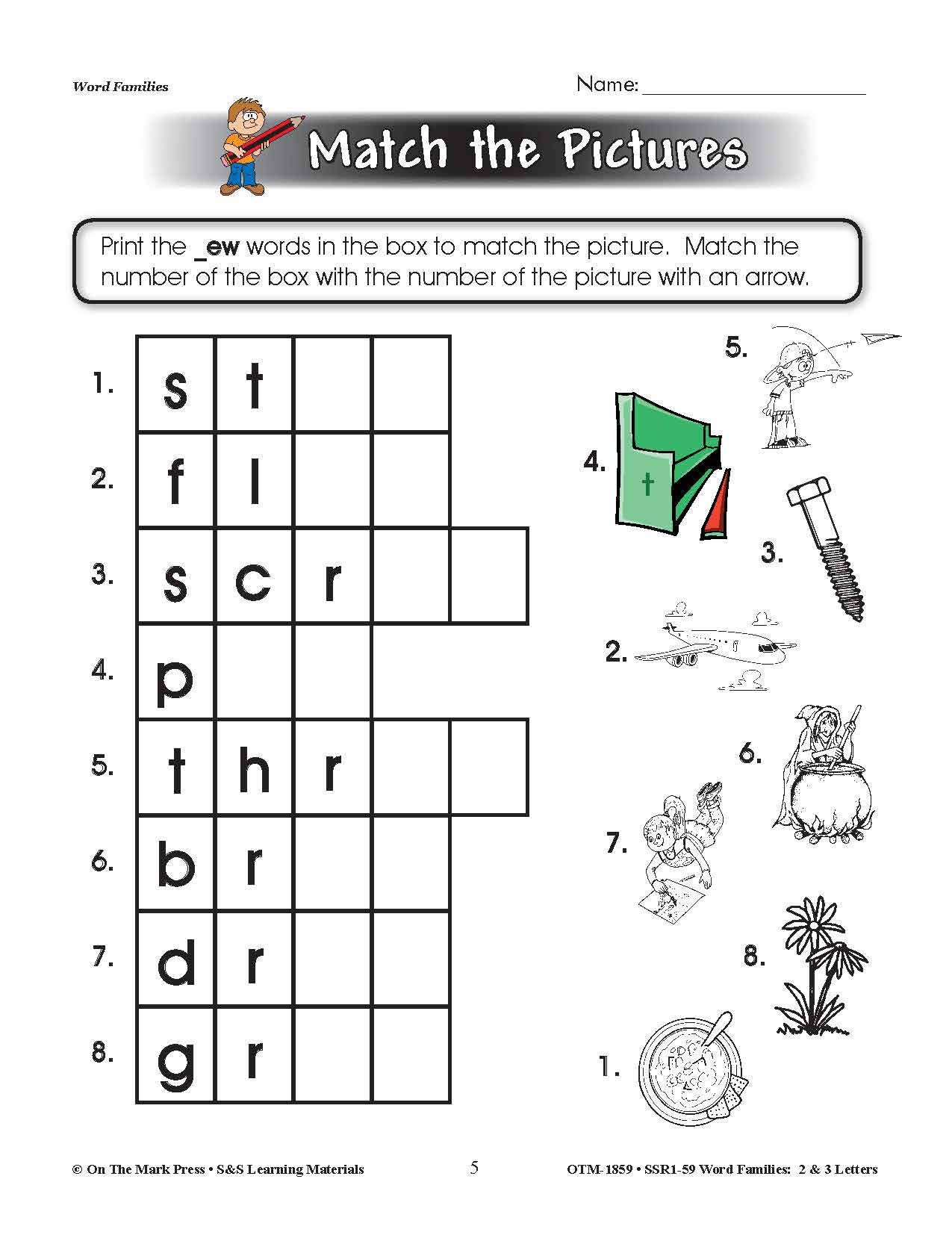 The _ew Word Family Worksheets Grades 1-3