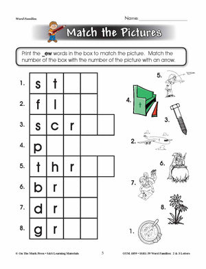 The _ew Word Family Worksheets Grades 1-3