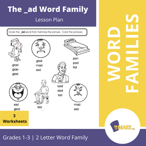 The _ad Word Family Worksheets Grades 1-3