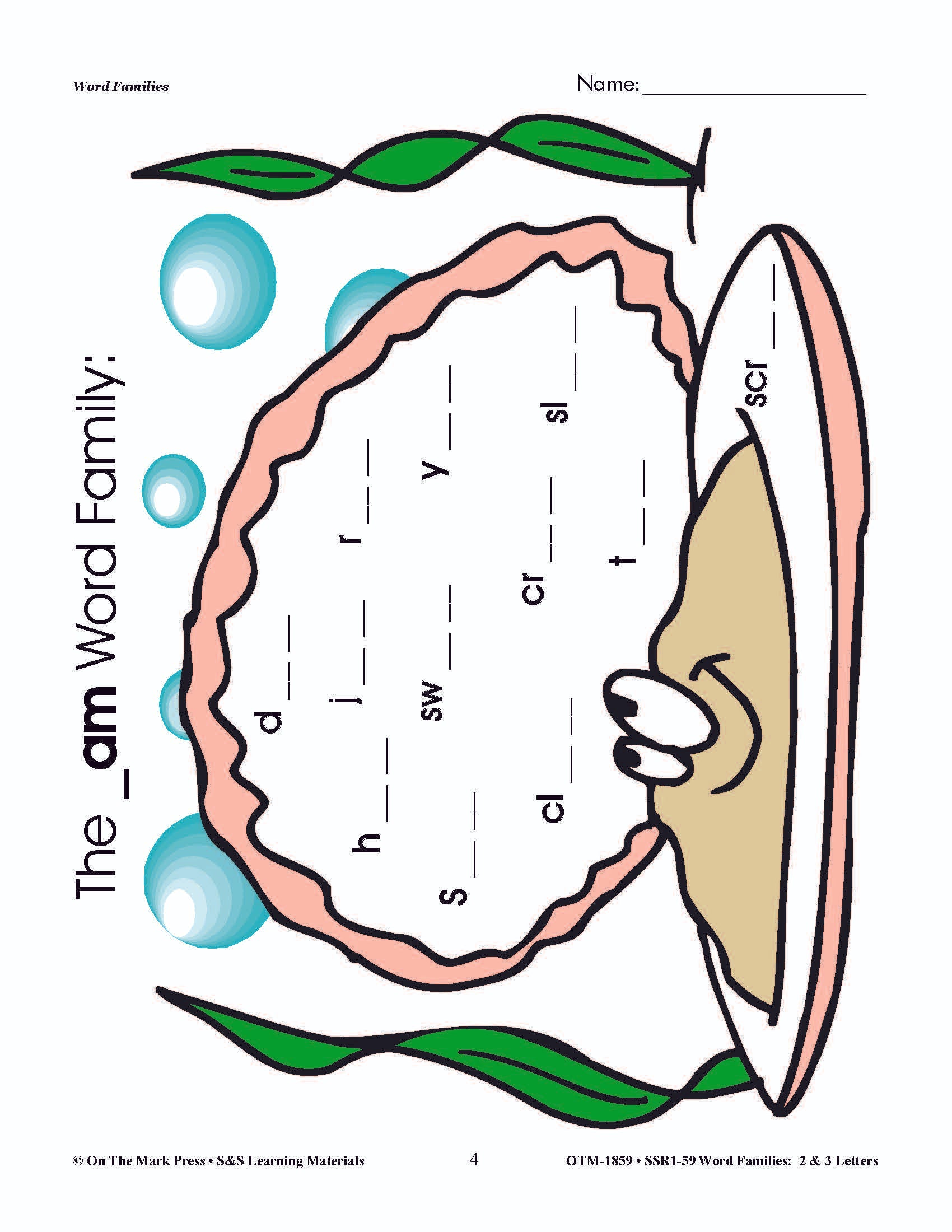 The _am Word Family Worksheets Grades 1-3