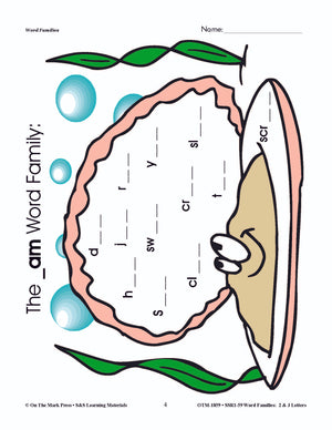 The _am Word Family Worksheets Grades 1-3