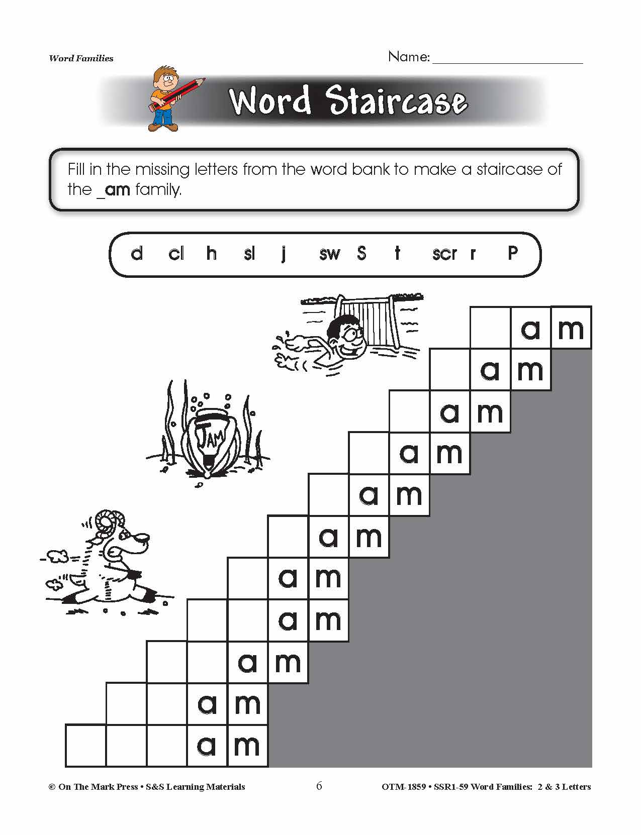 The _am Word Family Worksheets Grades 1-3