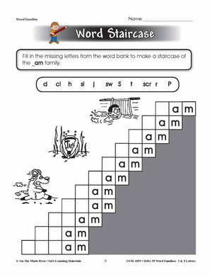 The _am Word Family Worksheets Grades 1-3
