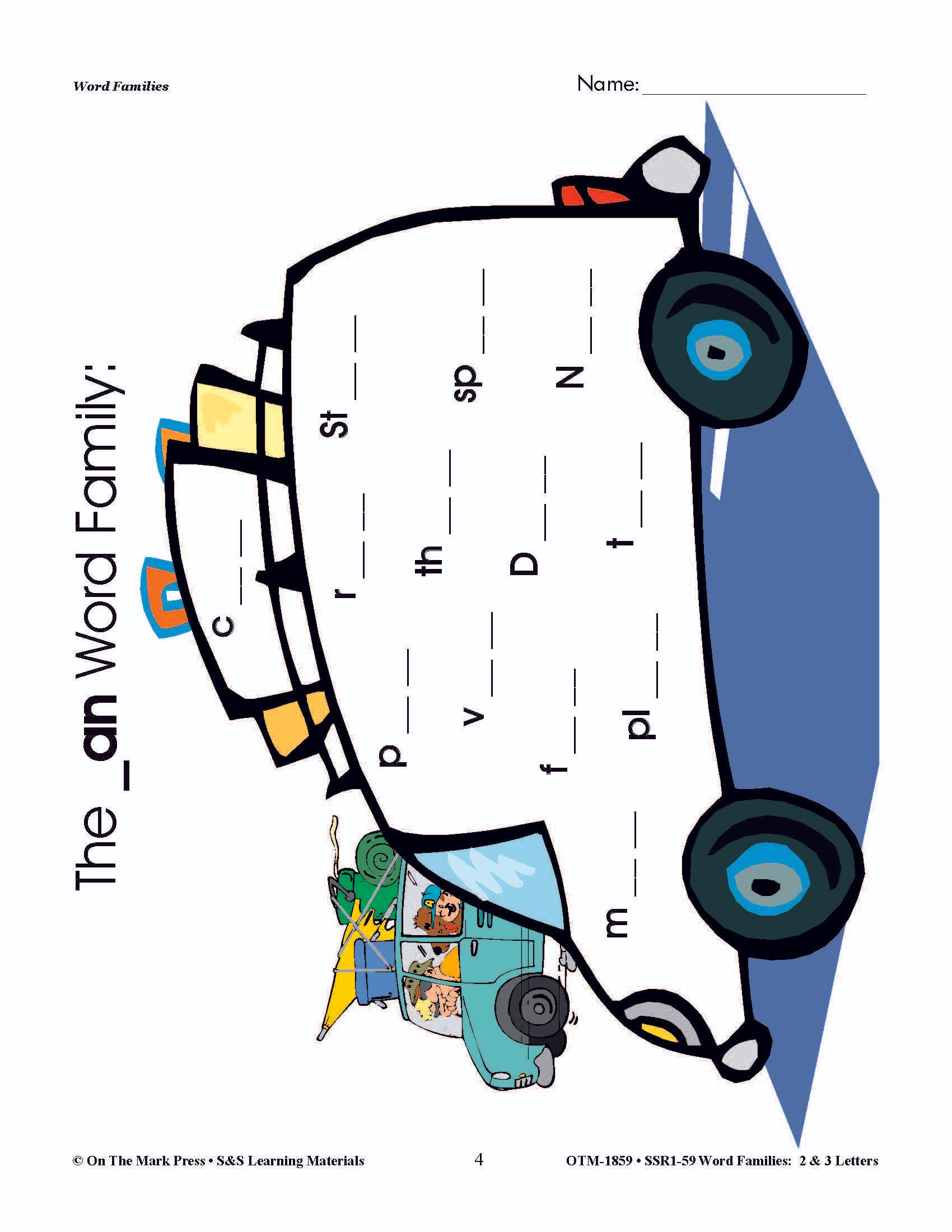 The _an Word Family Worksheets Grades 1-3