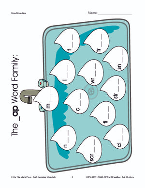 The _ap Word Family Worksheets Grades 1-3