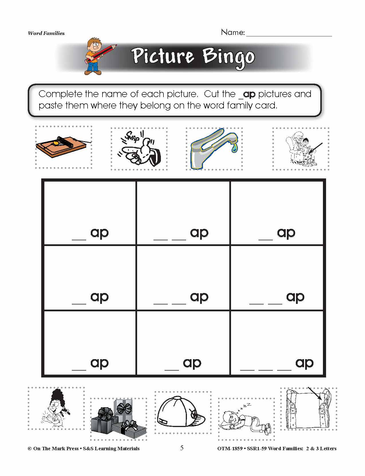 The _ap Word Family Worksheets Grades 1-3