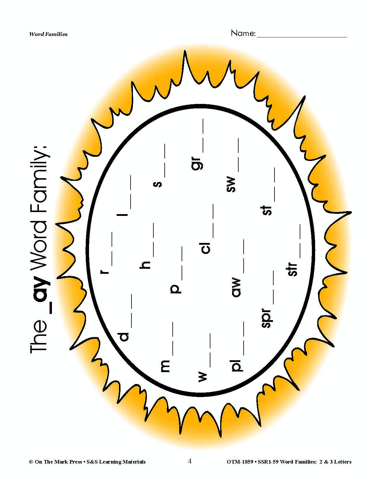 The _ay Word Family Worksheets Grades 1-3