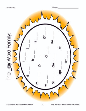 The _ay Word Family Worksheets Grades 1-3