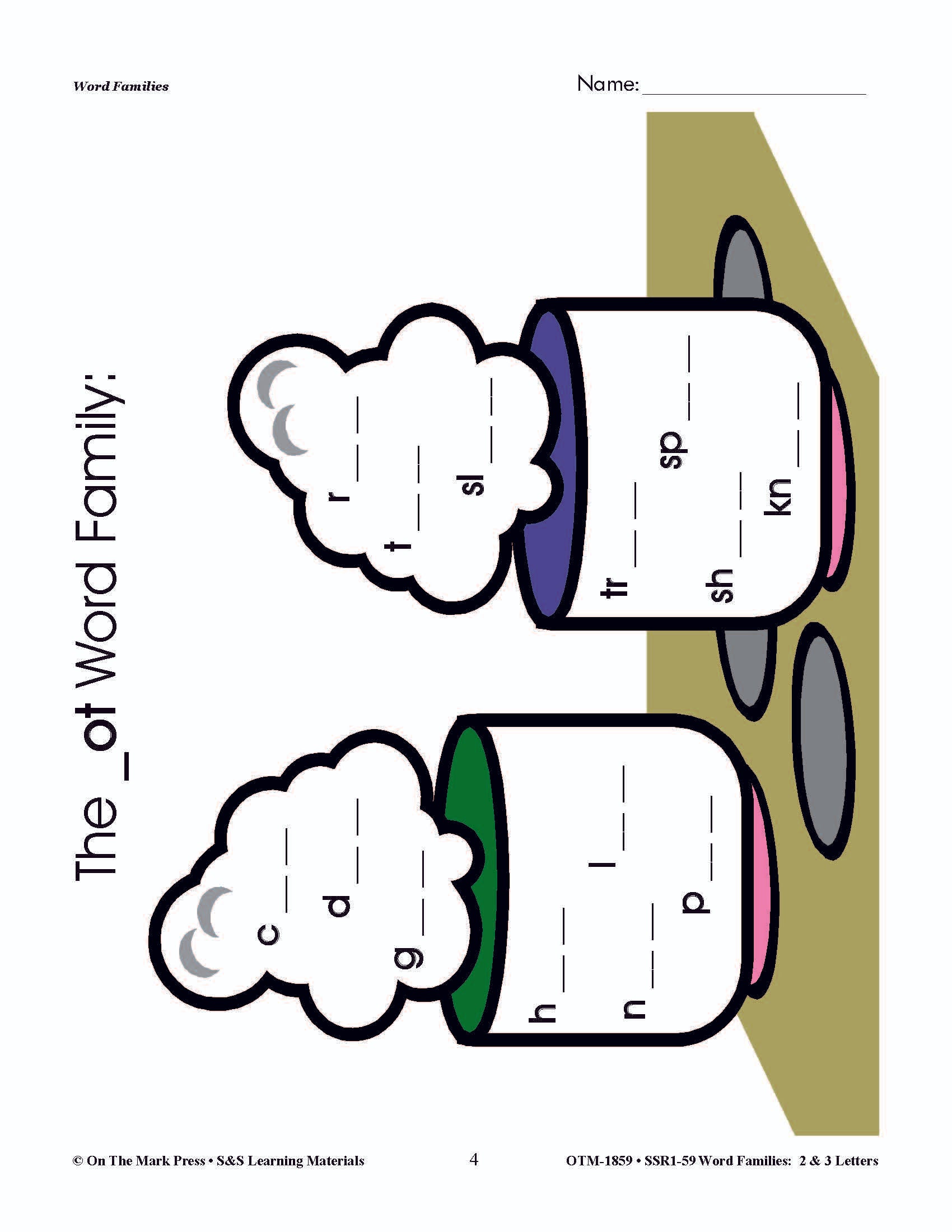 The _ot Word Family Worksheets Grades 1-3