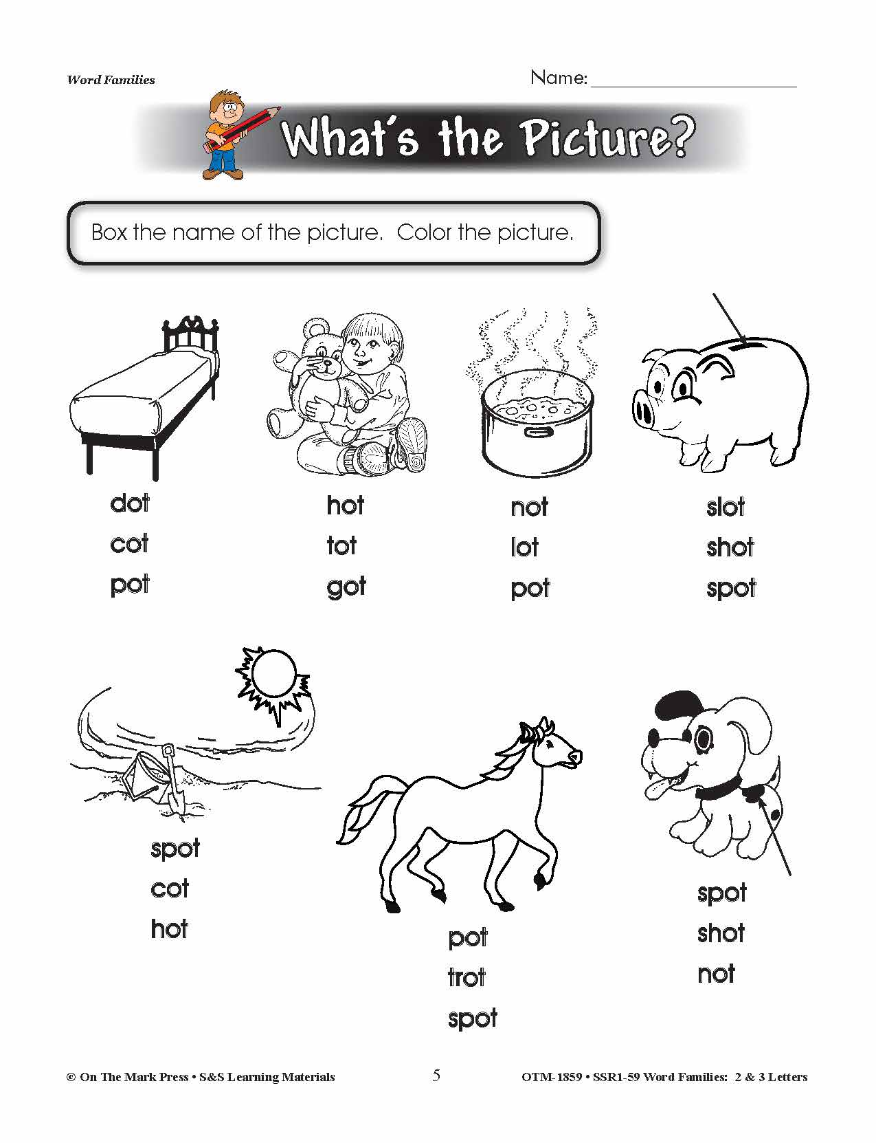 The _ot Word Family Worksheets Grades 1-3