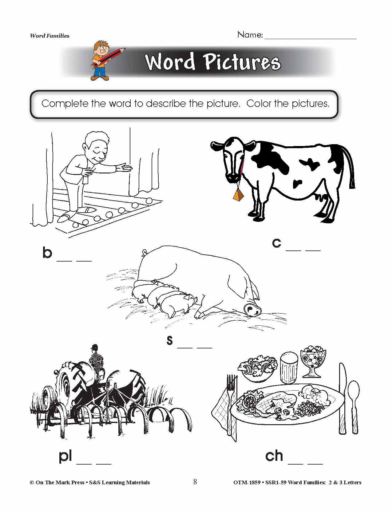 The _ow Word Family Worksheets Grades 1-3