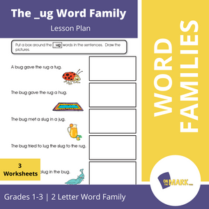 The _ug Word Family Worksheets Grades 1-3