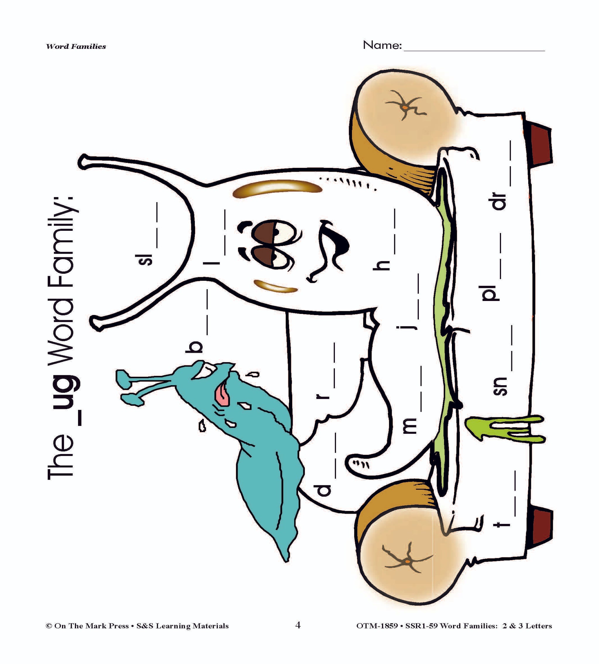 The _ug Word Family Worksheets Grades 1-3
