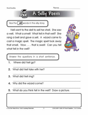 The _ell Word Family Worksheets Grades 1-3