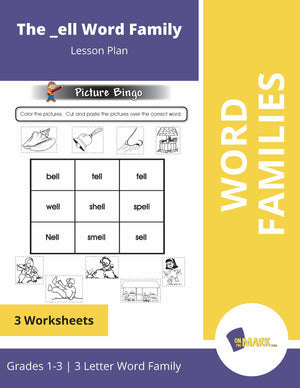 The _ell Word Family Worksheets Grades 1-3